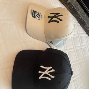 47 Brand Black and Cream Baseball Caps